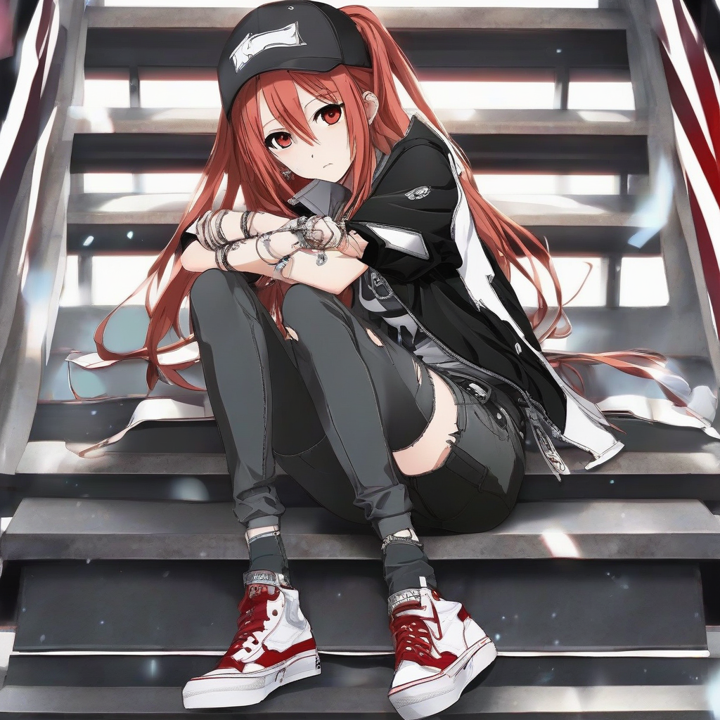 Asuna_wears_black_red_and_denim_streetwear_outfit_4.png