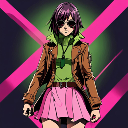 Mikasa_Ackerman_wears_a_pastel_pink_hair_tie_dress_combat_boots_and_neon_green_sunglasses_1_small.png