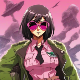 Mikasa_Ackerman_wears_a_pastel_pink_hair_tie_dress_combat_boots_and_neon_green_sunglasses_2_small.png