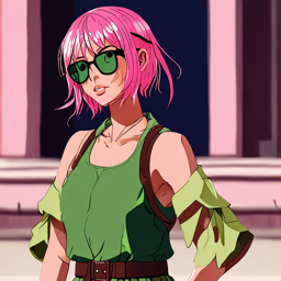 Mikasa_Ackerman_wears_a_pastel_pink_hair_tie_dress_combat_boots_and_neon_green_sunglasses_3_small.png