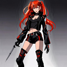 Asuka_wears_a_black_leather_jacket_red_skirt_and_boots_3_small.png