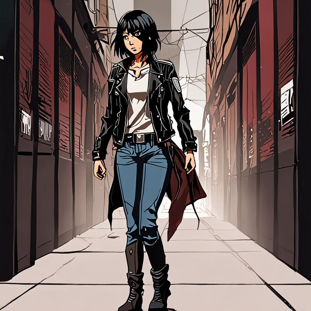 Mikasa_Ackerman_wears_a_leather_jacket_jeans_and_bold_hat_1.png