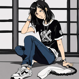 Mikasa_wears_a_graphic_t-shirt_jeans_and_Vans_sneakers_3_small.png