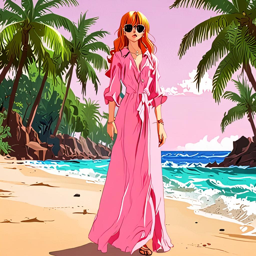 Asuka_wears_a_pink_maxi_dress_and_sandals_on_vacation_3_small.png