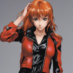 Asuka_wears_a_black_leather_jacket_and_red_plaid_skirt_2_small.png