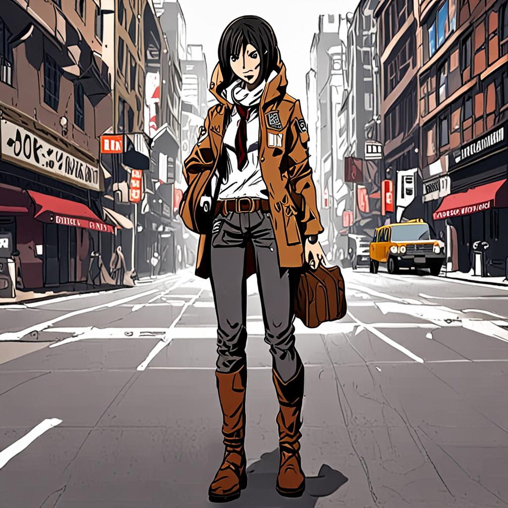 Mikasa_Ackerman_wears_a_black_jumpsuit_pink_jacket_and_sneakers_1.png