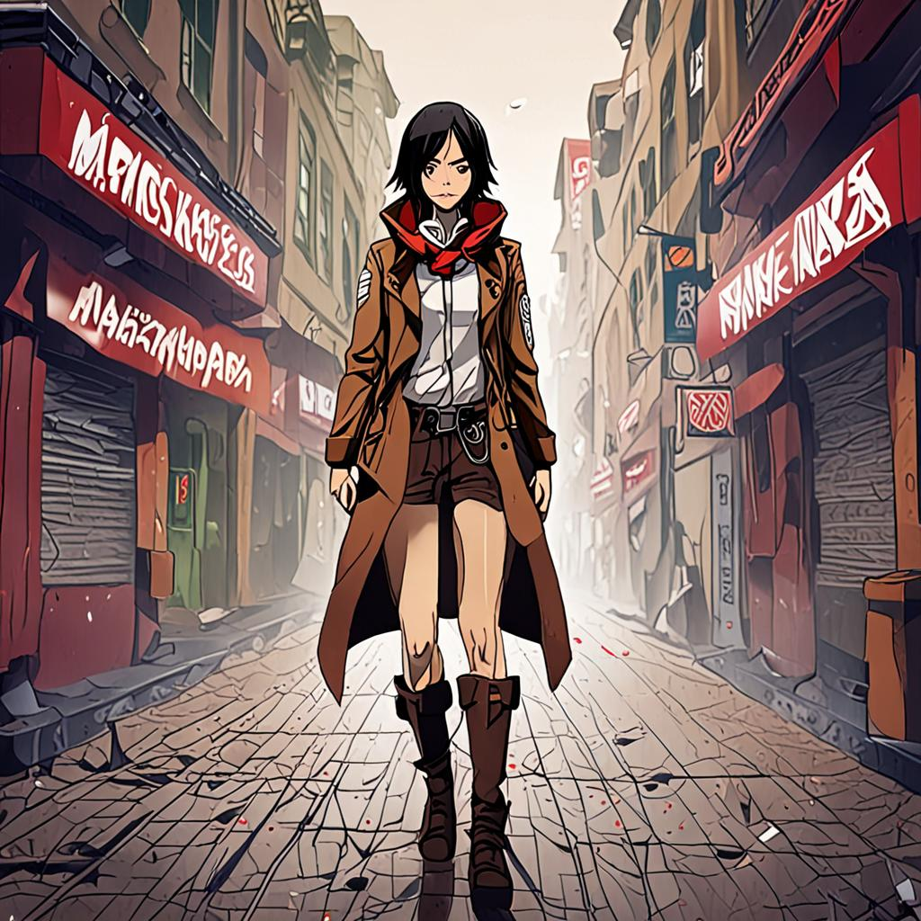 Mikasa_wears_a_plaid_shirt_distressed_jeans_and_Adidas_sneakers_1.png