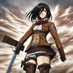 Mikasa_wears_a_black_and_neon_pink_windbreaker_and_distressed_denim_jeans_2_small.png