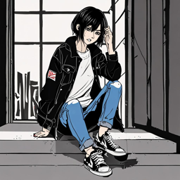 Mikasa_wears_a_black_graphic_t-shirt_distressed_denim_jeans_and_an_oversized_denim_jacket_3_small.png