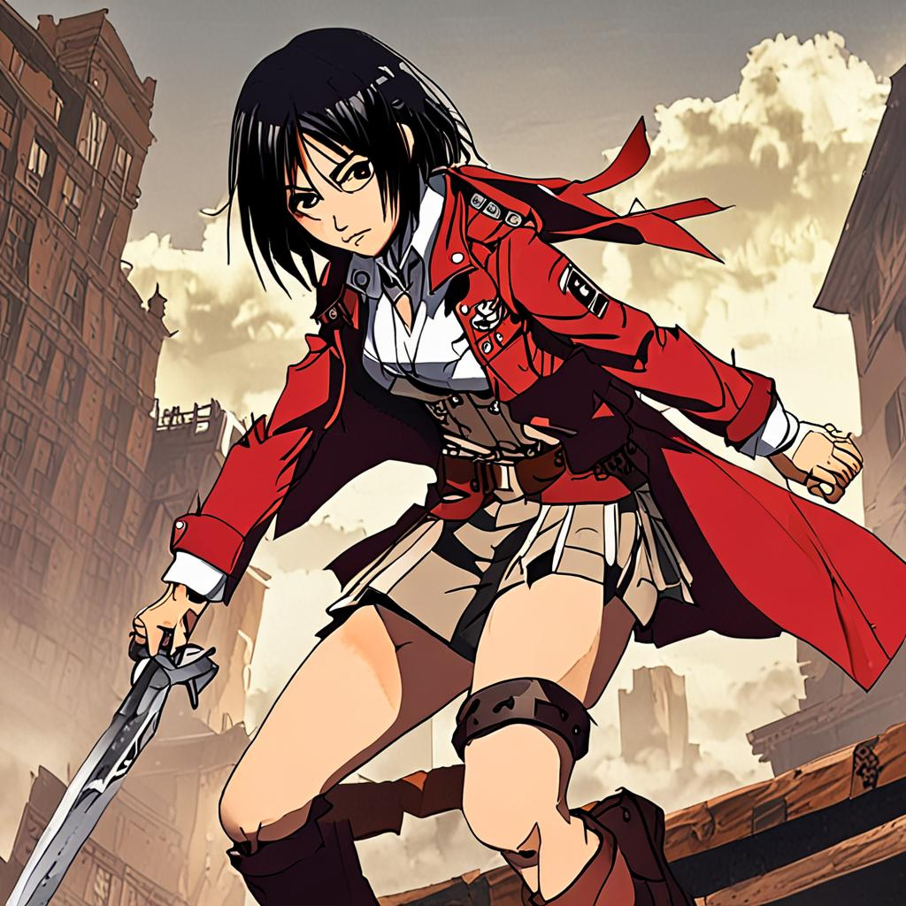 Mikasa_wears_black_leather_pants_plaid_shirt_and_combat_boots_1.png
