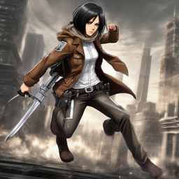Mikasa_Ackerman_wears_a_leather_jacket_graphic_tee_distressed_jeans_and_Vans_sneakers_2_small.png
