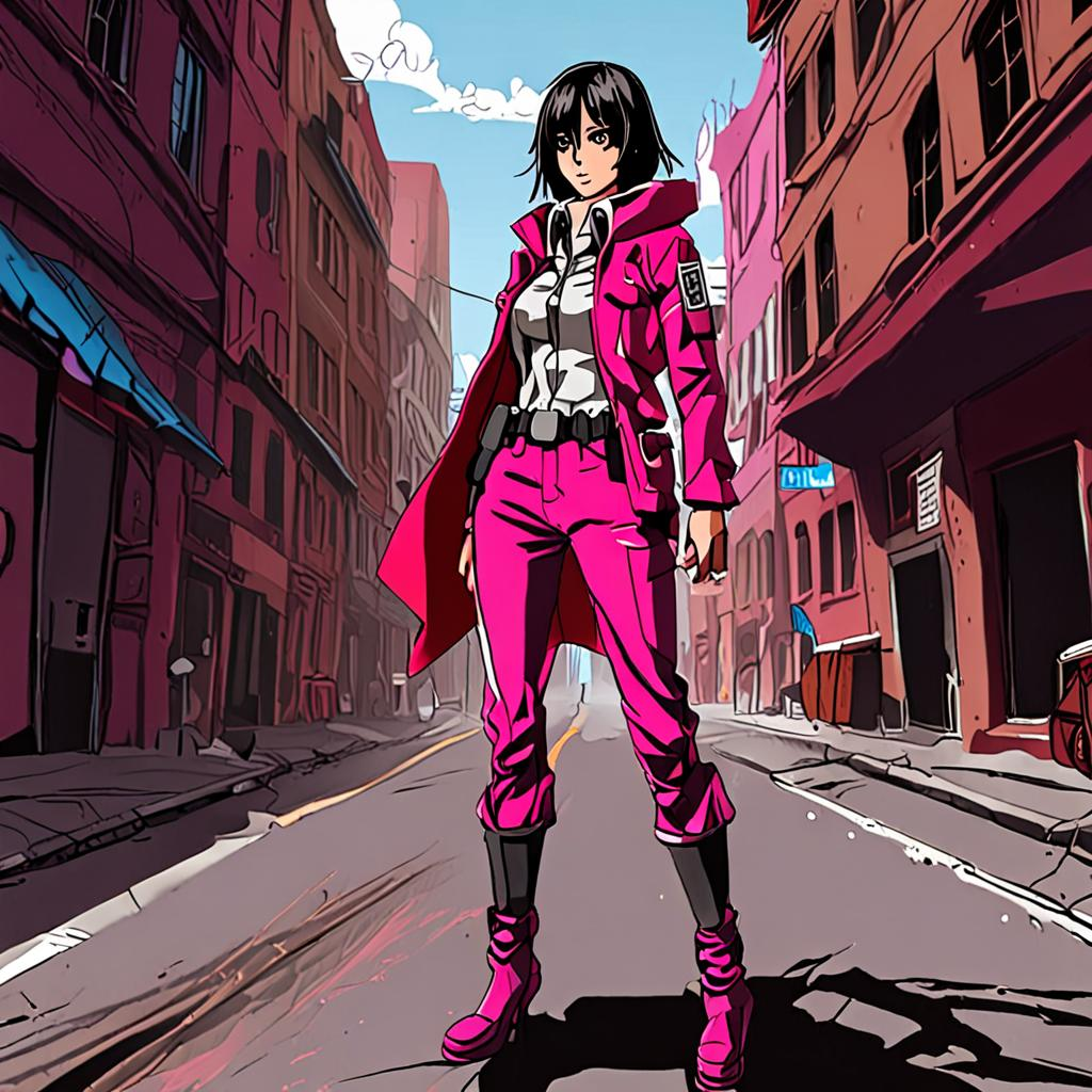Mikasa_Ackerman_wears_a_neon_pink_jumpsuit_and_chunky_sneakers_1.png